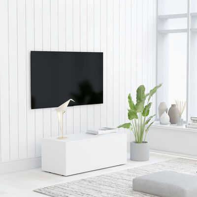 vidaXL TV Cabinet White 80x34x30 cm Engineered Wood, white vidaXL TV Cabinet White 80x34x30 cm Engineered Wood