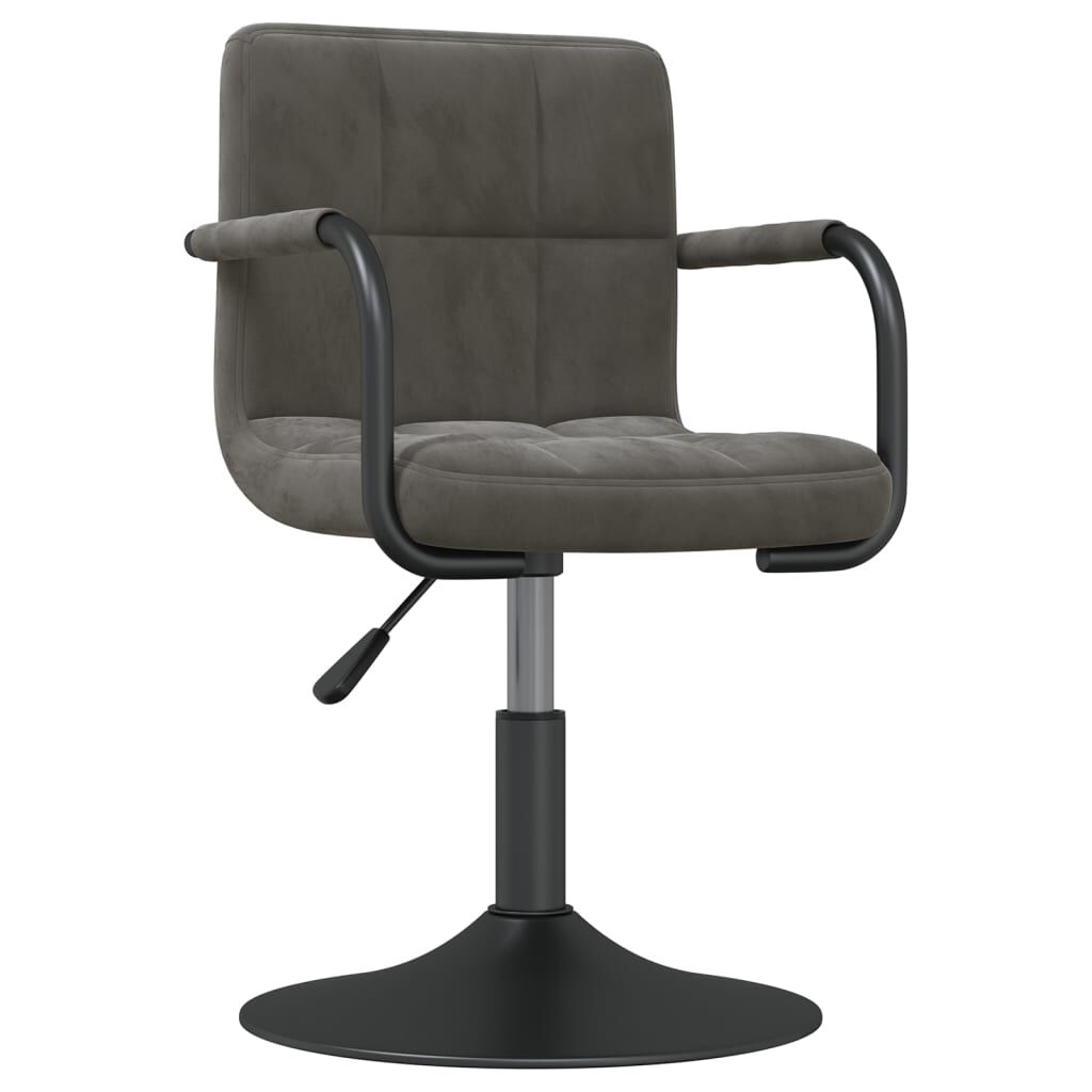 vidaXL Swivel Dining Chairs 2 pcs Dark Grey Velvet