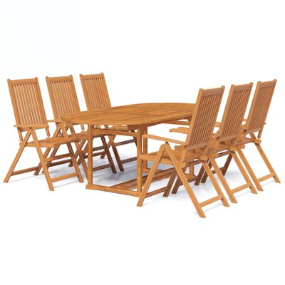 vidaXL 7 Piece Outdoor Dining Set Solid Acacia Wood,  vidaXL 7 Piece Outdoor Dining Set Solid Acacia Wood
