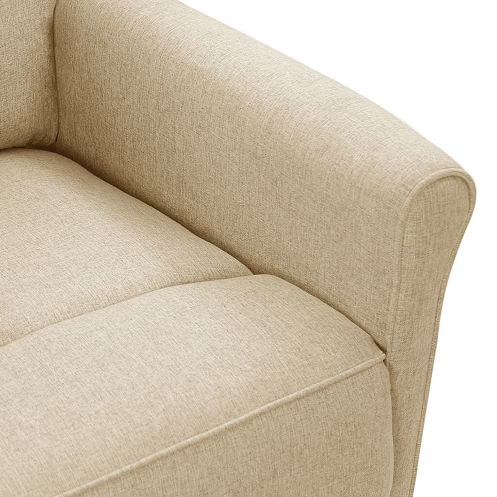 vidaXL Recliner Chair Cream Fabric