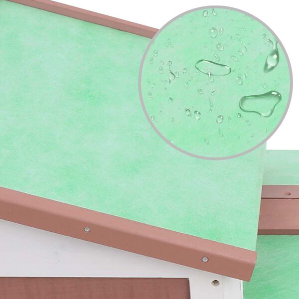 vidaXL Outdoor Large Rabbit Hutch Brown and White 145 x 45 x 84 Wood