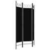 vidaXL 3-Panel Room Divider Black 120x180 cm