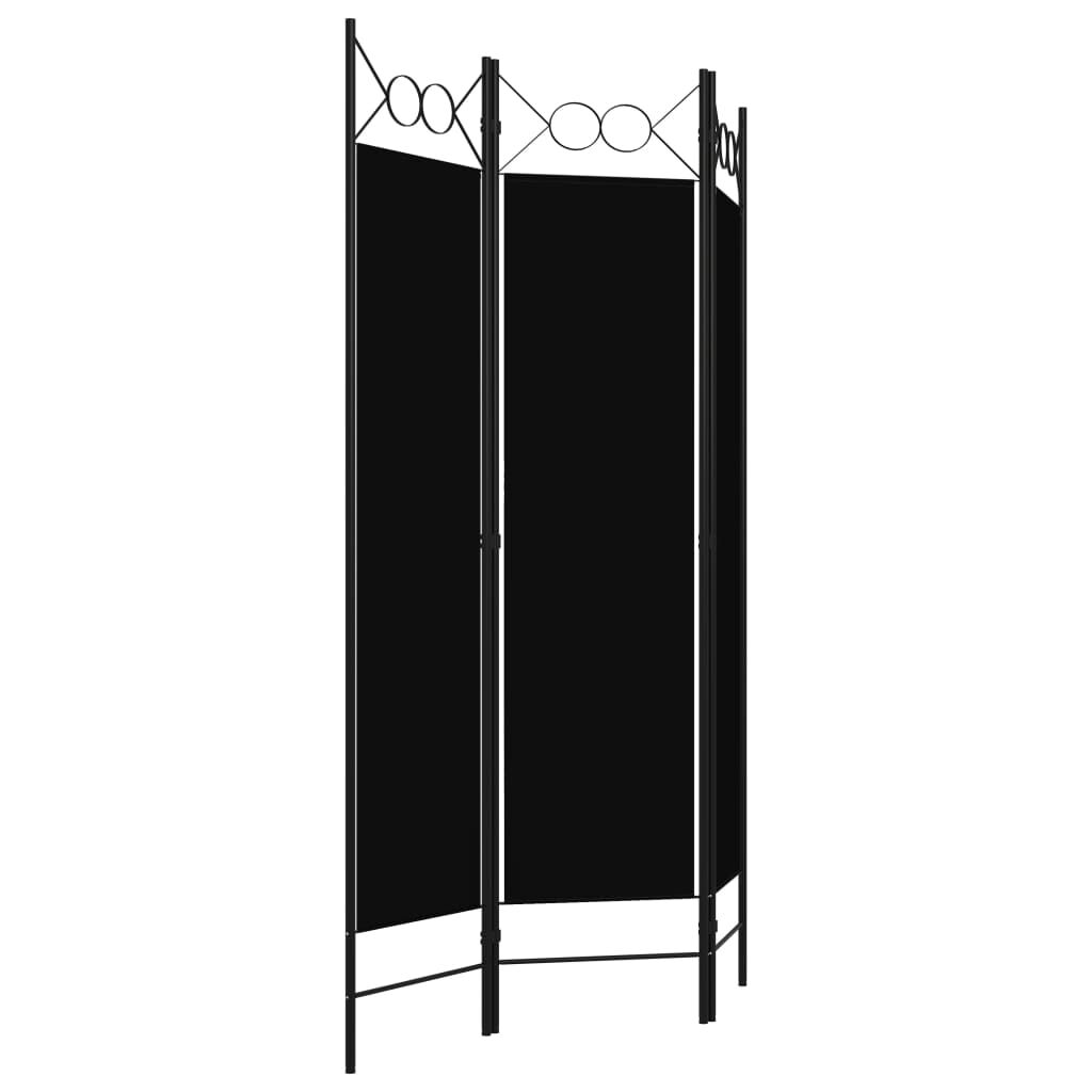 vidaXL 3-Panel Room Divider Black 120x180 cm