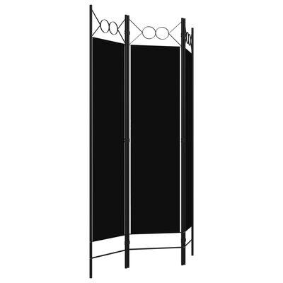 vidaXL 3-Panel Room Divider Black 120x180 cm, black vidaXL 3-Panel Room Divider Black 120x180 cm