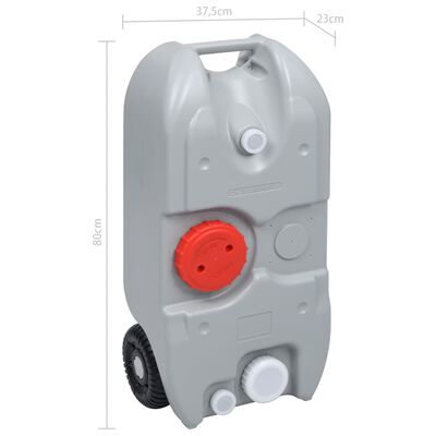 vidaXL Wheeled Water Tank for Camping 40 L Grey, grey vidaXL Wheeled Water Tank for Camping 40 L Grey
