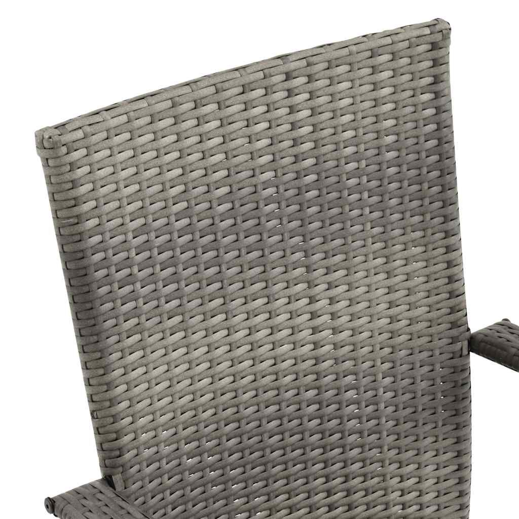 vidaXL Stackable Outdoor Chairs 6 pcs Grey Poly Rattan