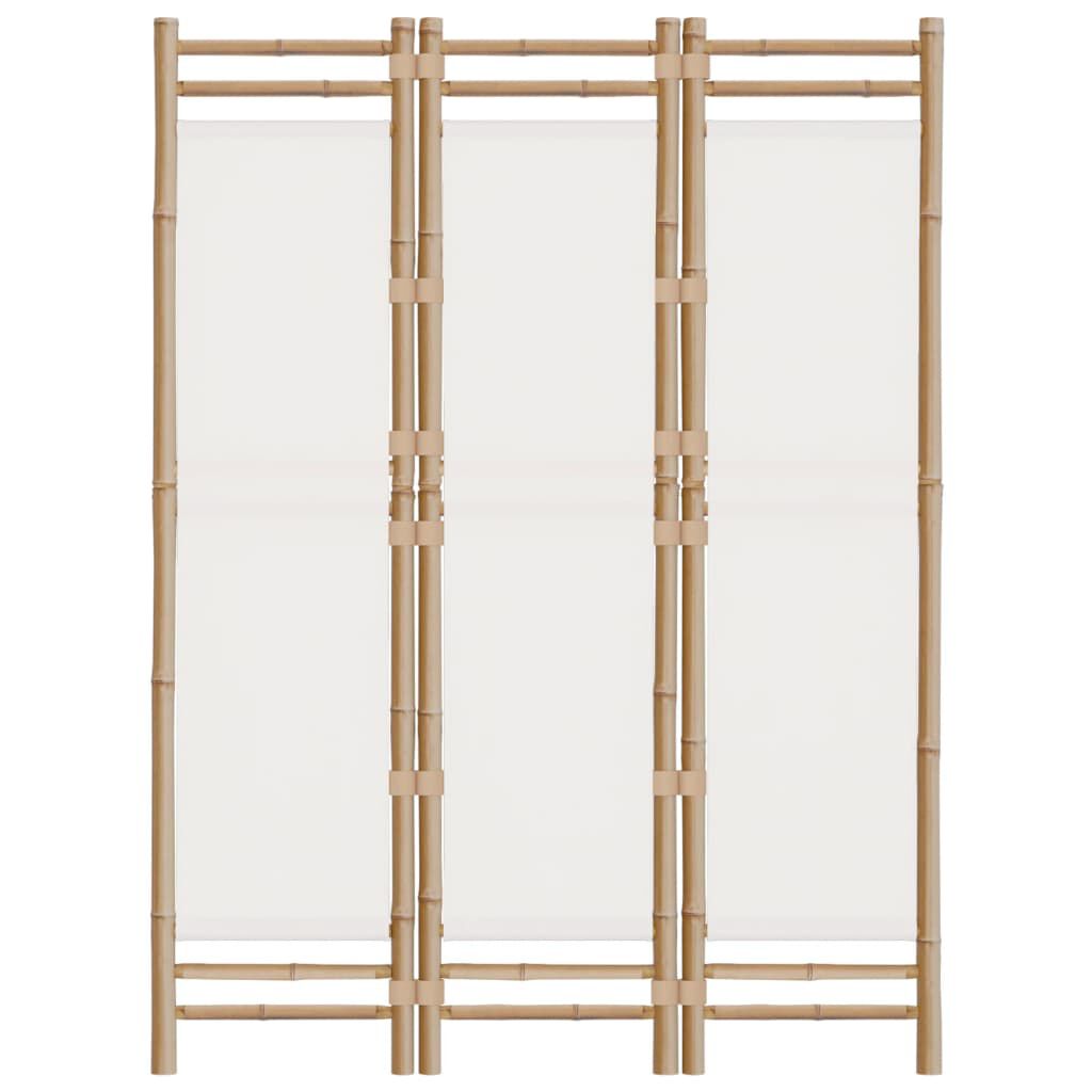 vidaXL Folding 3-Panel Room Divider 120 cm Bamboo and Canvas