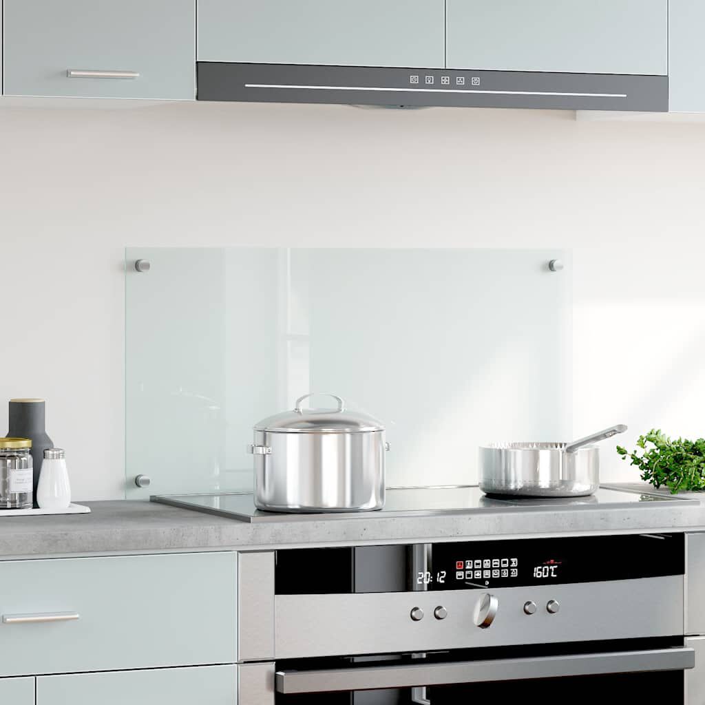 vidaXL Kitchen Backsplash Transparent 80 x 40 cm Tempered Glass