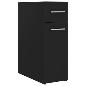 vidaXL Apothecary Cabinet Black 20x45.5x60 cm Engineered Wood