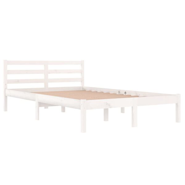 vidaXL Bed Frame without Mattress Solid Wood Pine 120x200cm White