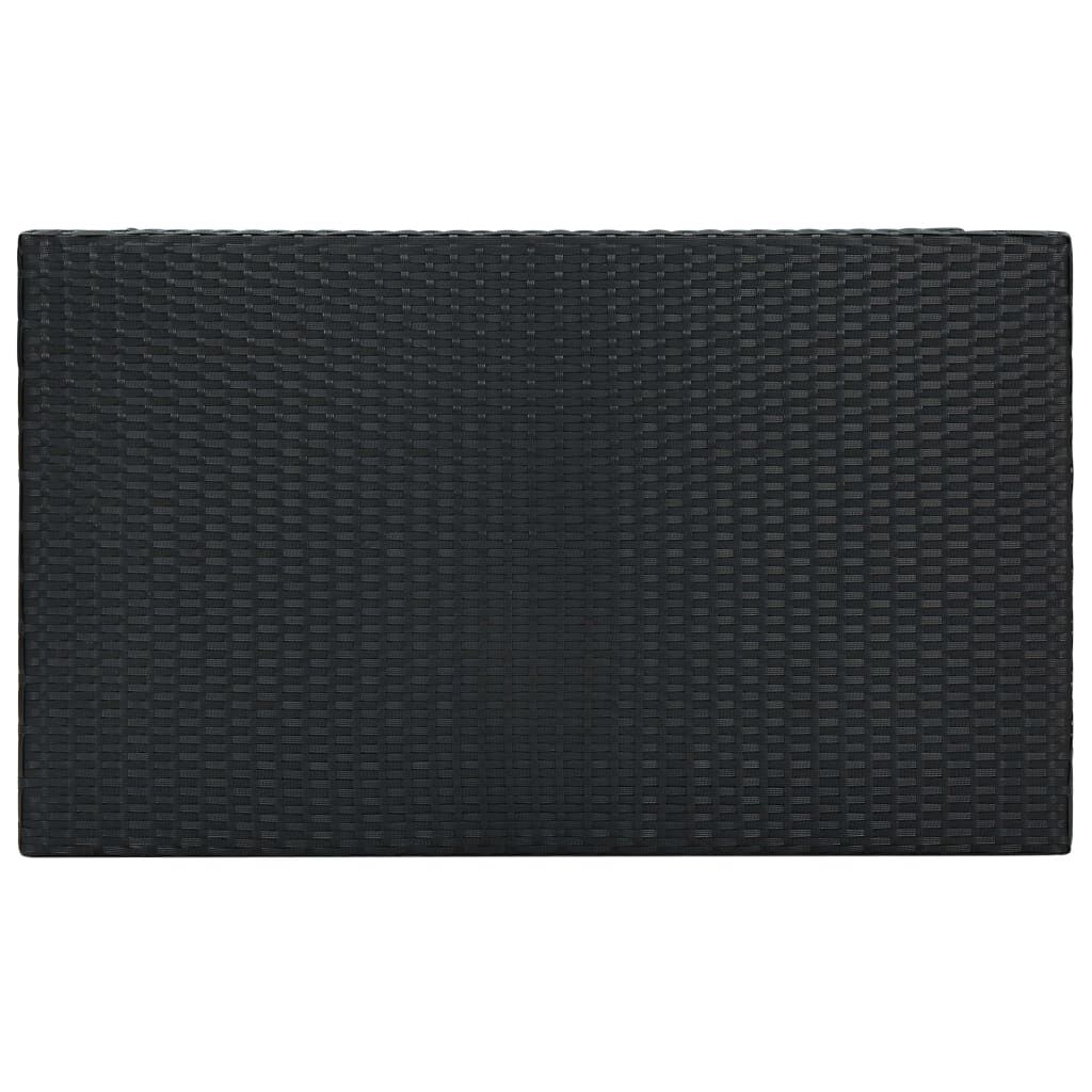 vidaXL 7 Piece Outdoor Bar Set with Cushions Poly Rattan Black