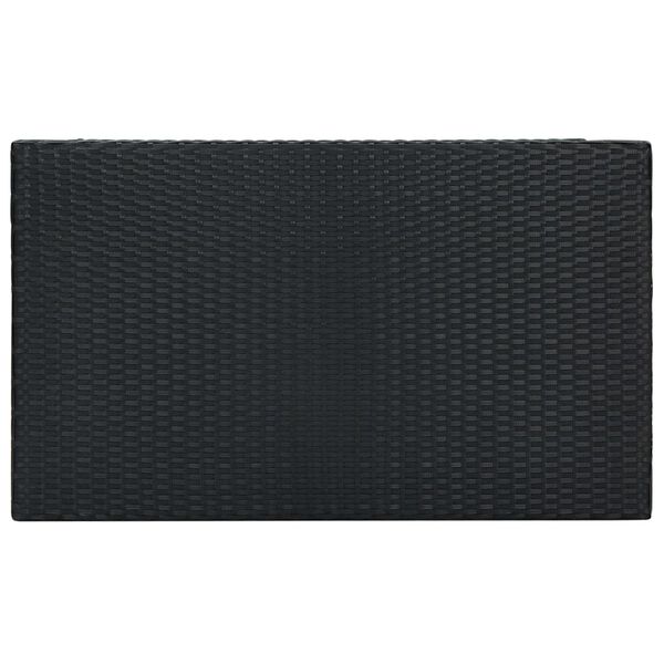 vidaXL 7 Piece Outdoor Bar Set with Cushions Poly Rattan Black