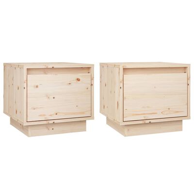 vidaXL Bedside Cabinets 2 pcs 35x34x32 cm Solid Wood Pine, natural vidaXL Bedside Cabinets 2 pcs 35x34x32 cm Solid Wood Pine