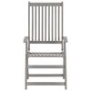 vidaXL Garden Reclining Chairs 2 pcs Grey Solid Acacia Wood