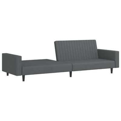 vidaXL 2-Seater Sofa Bed Dark Grey Velvet, dark grey vidaXL 2-Seater Sofa Bed Dark Grey Velvet