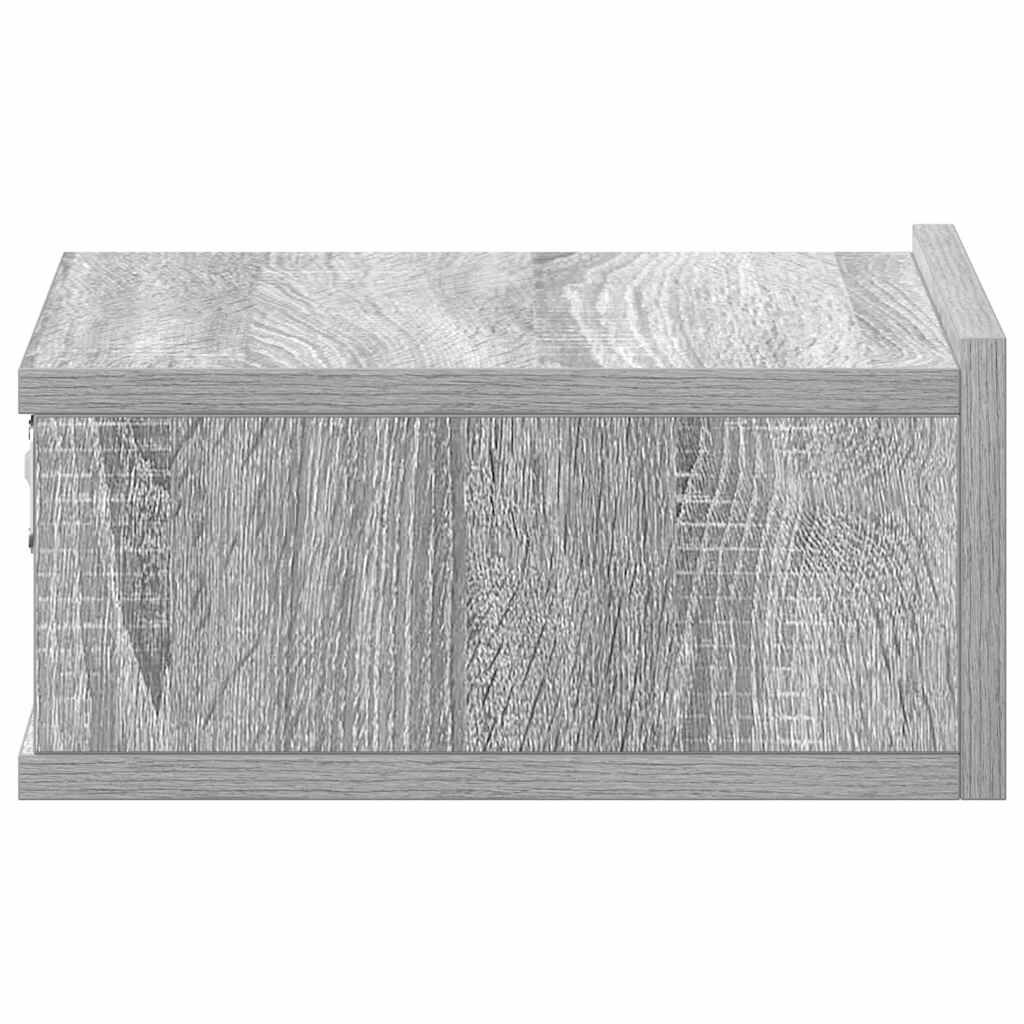 vidaXL Floating Nightstands 2pcs Grey Sonoma 40x30x15cm Engineered Wood