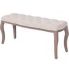 vidaXL Bench Linen Solid Wood 110x38x48 cm Cream White