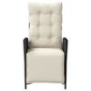 vidaXL Reclining Garden Chairs 2 pcs with Footrest Black Poly Rattan