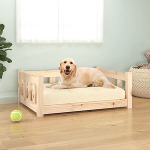 vidaXL Dog Bed 75.5 x 55.5 x 28 cm Natural