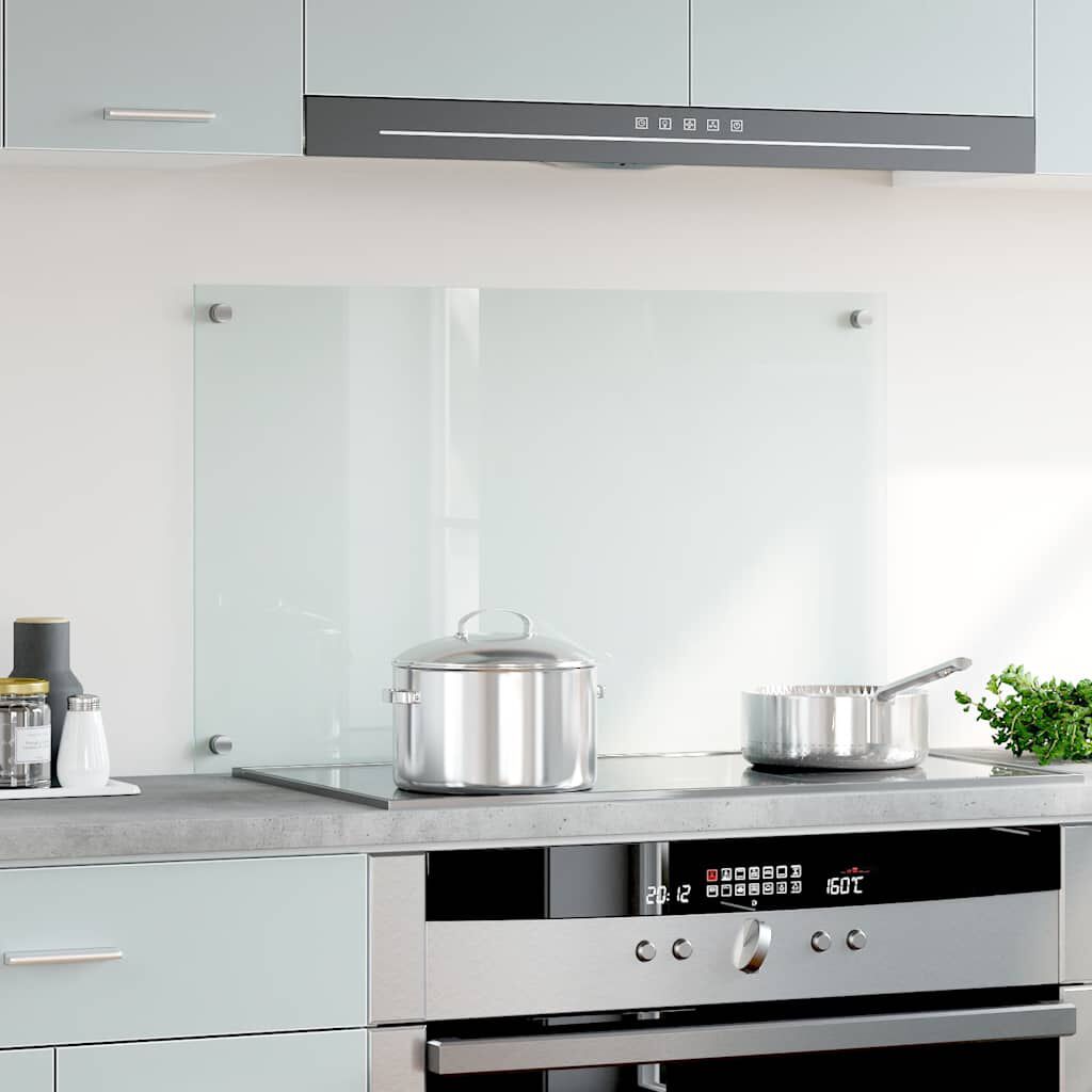 vidaXL Kitchen Backsplash Transparent 80 x 50 cm Tempered Glass
