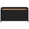 vidaXL Storage Bench Black 100x50x52 cm Poly Rattan and Acacia Wood