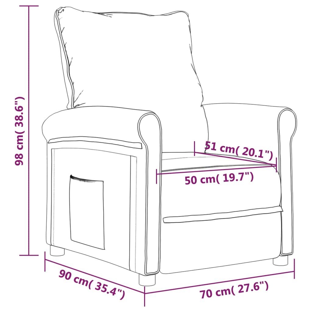 vidaXL Recliner Chair Light Grey Fabric