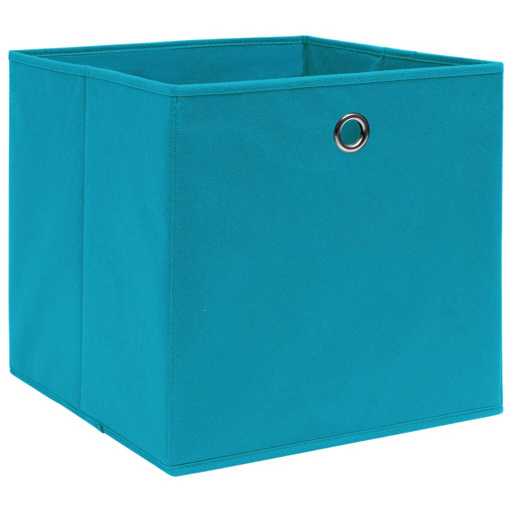 vidaXL Storage Boxes 10 pcs Non-woven Fabric 28x28x28 cm Baby Blue
