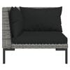 vidaXL 3 Piece Garden Lounge Set with Cushions Poly Rattan Dark Grey