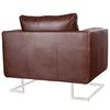 vidaXL Cube Armchair with Chrome Feet Brown Faux Leather
