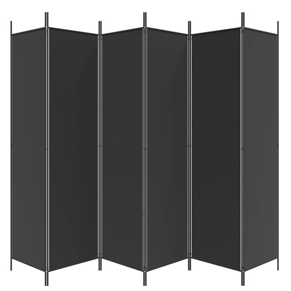 vidaXL 6-Panel Room Divider Black 300x200 cm Fabric