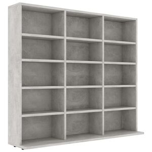 vidaXL CD Cabinet Concrete Grey 100x23x89,5 cm Engineered Wood