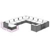 vidaXL 12 Piece Garden Lounge Set with Cushions Poly Rattan Grey