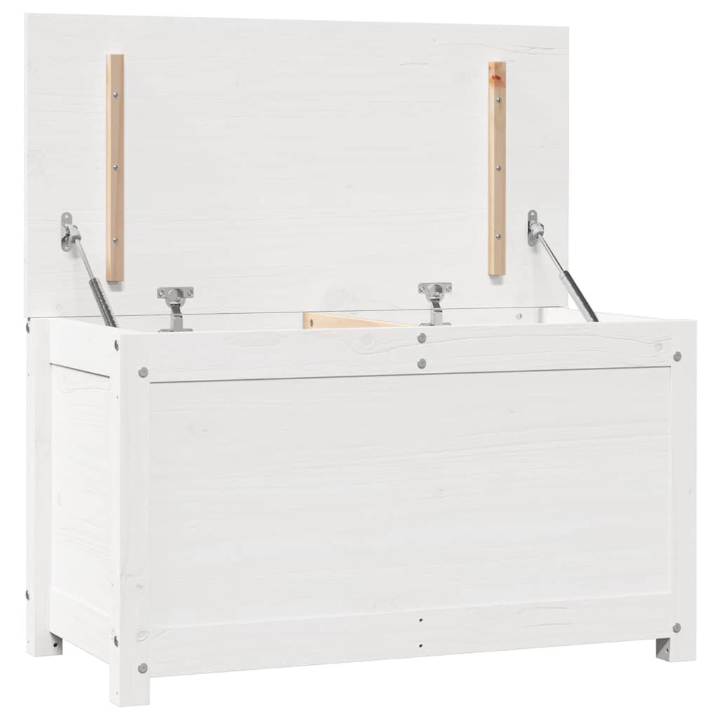 vidaXL Storage Box White 80x40x45.5 cm Solid Wood Pine