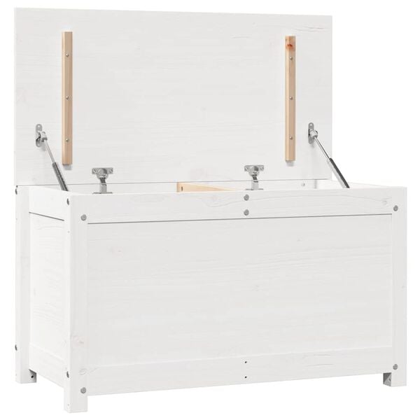 vidaXL Storage Box White 80x40x45.5 cm Solid Wood Pine