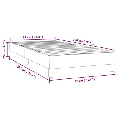 vidaXL Box Spring Bed Frame Dark Grey 90x200 cm Velvet, dark grey vidaXL Box Spring Bed Frame Dark Grey 90x200 cm Velvet