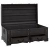 vidaXL Treasure Chest Wood Black 90x51x42 cm