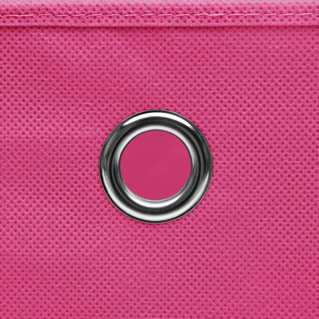 vidaXL Storage Boxes with Covers 4 pcs 28x28x28 cm Pink