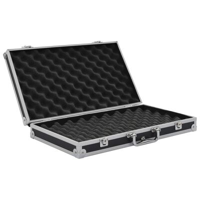 vidaXL Gun Case Aluminium ABS Black, black vidaXL Gun Case Aluminium ABS Black