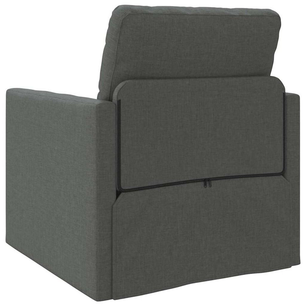 vidaXL Floor Sofa Bed 2-in-1 Dark Grey 112x174x55 cm Fabric