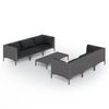vidaXL 7 Piece Garden Lounge Set with Cushions Poly Rattan Dark Grey