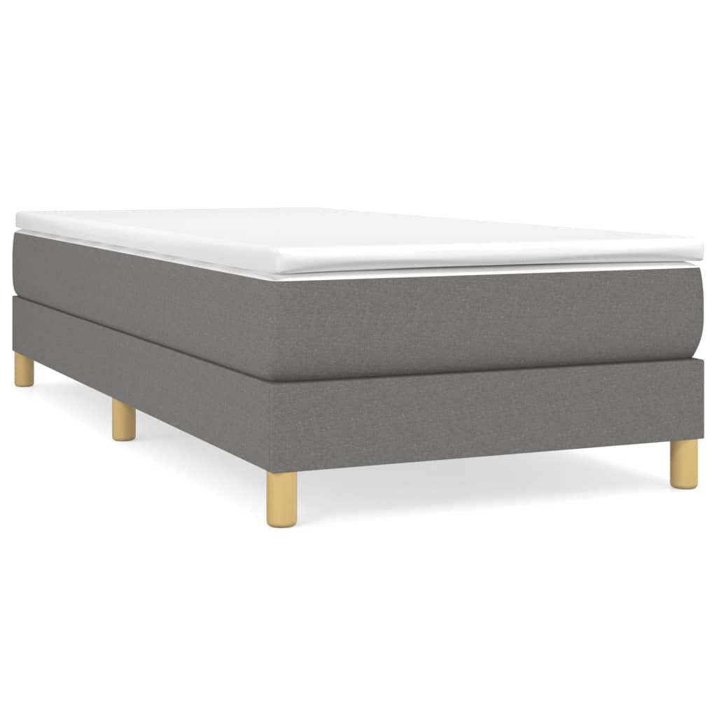 vidaXL Bed Frame without Mattress Dark Grey 90x200 cm Fabric