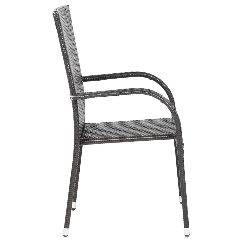vidaXL Stackable Outdoor Chairs 6 pcs Poly Rattan Brown