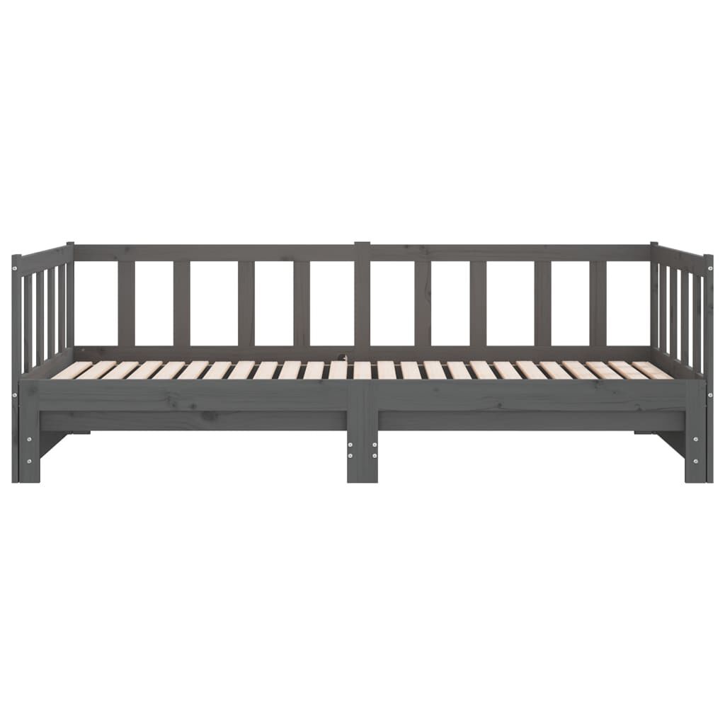 vidaXL Pull-out Day Bed without Mattress Grey 2x(90x200)cm