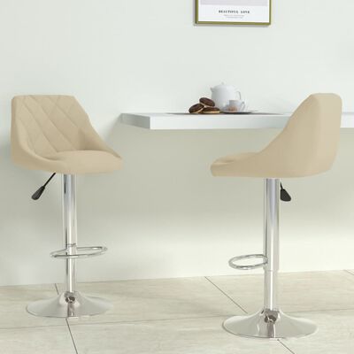 vidaXL Bar Stool 2 pcs Cream Velvet, cream vidaXL Bar Stool 2 pcs Cream Velvet