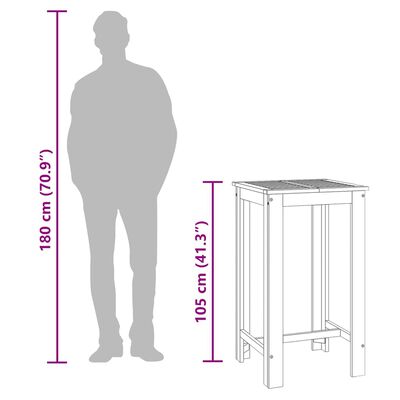 vidaXL Garden Bar Table 60x60x105 cm Solid Wood Acacia,  vidaXL Garden Bar Table 60x60x105 cm Solid Wood Acacia