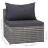 vidaXL 5 Piece Garden Sofa Set with Cushions & Pillows Poly Rattan Grey