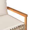 vidaXL Garden Bench with Cushion Mix Beige Poly Rattan Acacia Wood
