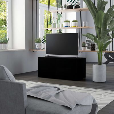 vidaXL TV Cabinet Black 80x34x36 cm Engineered Wood, black vidaXL TV Cabinet Black 80x34x36 cm Engineered Wood
