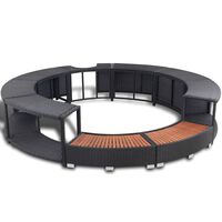 vidaXL Hot Tub Surround Black Poly Rattan, black vidaXL Hot Tub Surround Black Poly Rattan