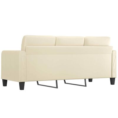 vidaXL 3-Seater Sofa Cream 180 cm Faux Leather, cream vidaXL 3-Seater Sofa Cream 180 cm Faux Leather